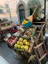 Fruits for sale at market stall