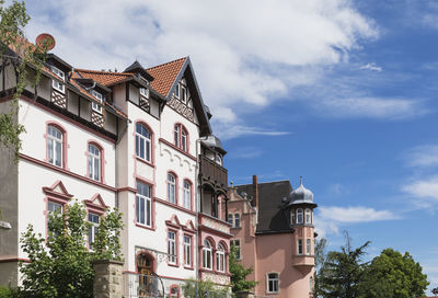 Low angle view of buildings in town