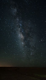 Scenic view of field against sky at night