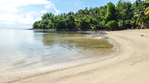 Scenic view of beach against sky