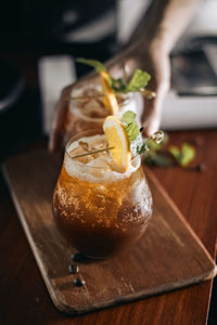 Close-up of drink on table