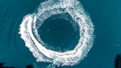 High angle view of swimming pool in sea