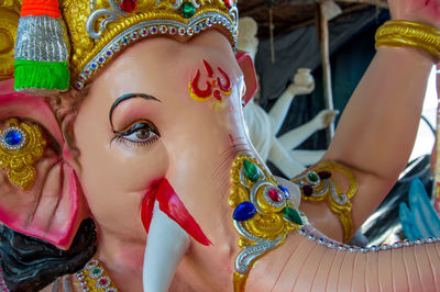 Close-up of ganesha statue