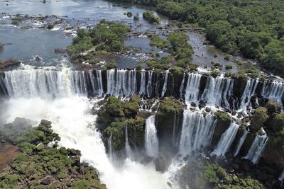 View of waterfall in forest