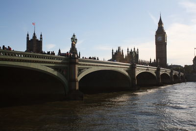 Bridge over river in city