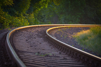 View of empty railroad track