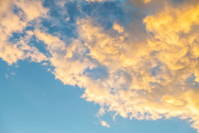 Low angle view of sky at sunset