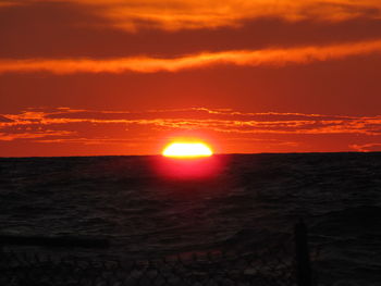 Scenic view of sea at sunset