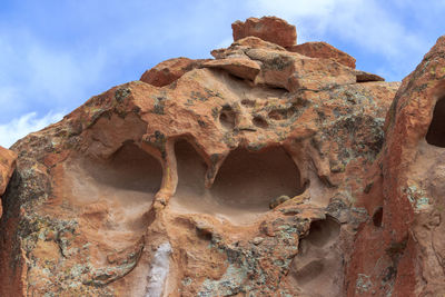 Low angle view of rock formation