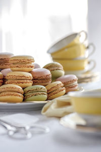 Close-up of cake in plate on table