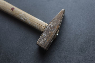 High angle view of wood on table