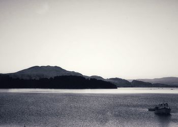 Scenic view of lake against clear sky