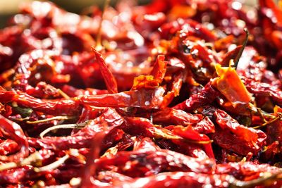 Full frame shot of red chili peppers