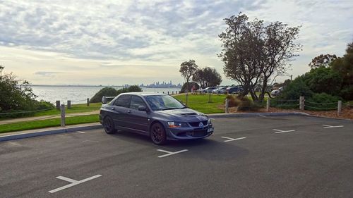 Car on road against sky