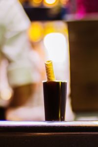 Close-up of wine in glass