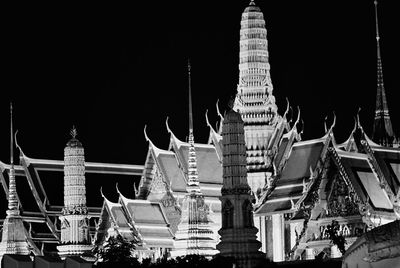 Low angle view of pagoda against clear sky