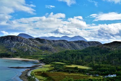 Scenic view of mountains against sky