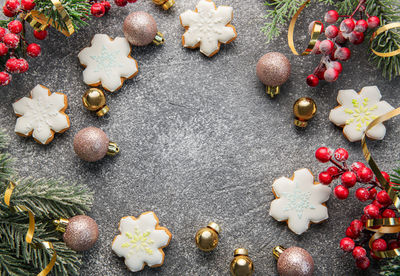 Christmas homemade gingerbread cookies. christmas holiday background.