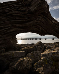 Scenic view of rock formation against sky