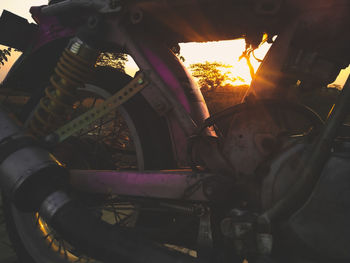 Close-up of abandoned vehicle