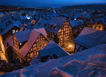 High angle view of townscape against sky