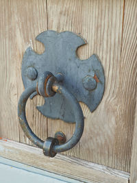 Close-up of old door knocker