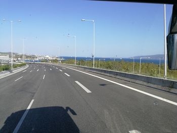 View of highway against clear sky