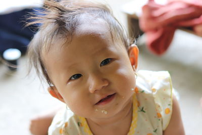 Close-up portrait of cute baby