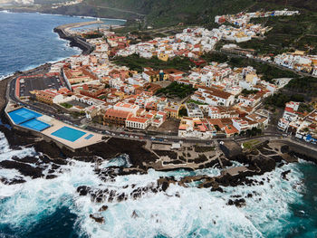 Aerial view on garachico, in tenerife, canary islands, spain