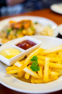 Close-up of meal served in plate