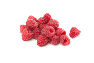 Close-up of strawberry over white background