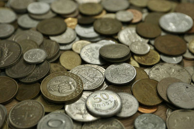 Full frame shot of coins