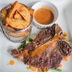 High angle view of meal served in plate