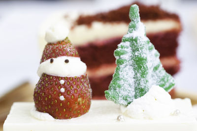 Close-up of cake on table