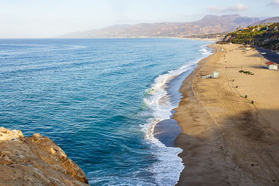 High angle view of beach against sky