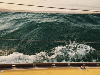 Boat sailing in sea