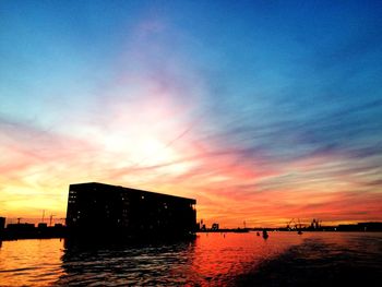 Scenic view of sea at sunset