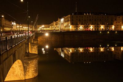 Illuminated city at night