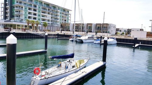 Boats in harbor