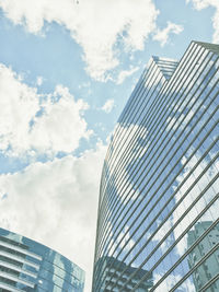 Low angle view of modern building against sky