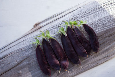 High angle view of beans on table