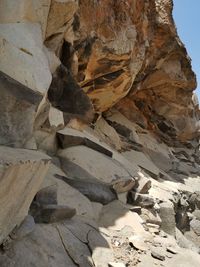 Low angle view of rock formation