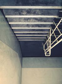 Low angle view of spiral staircase in building