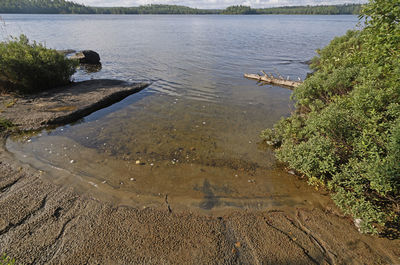 High angle view of lake