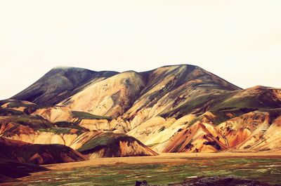 Scenic view of mountains against clear sky