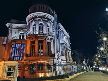 Low angle view of building at night