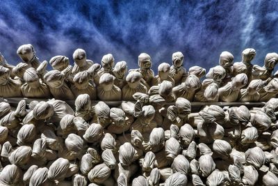 Full frame shot of stones against sky