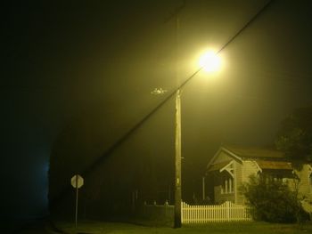 Low angle view of illuminated street light