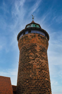 View of the sinwell tower of nuremberg castle, germany.
