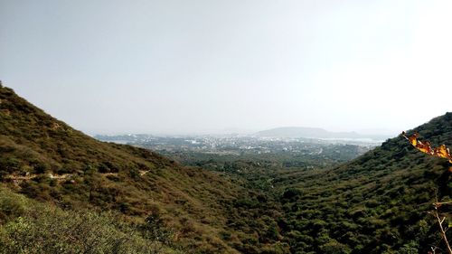 Scenic view of landscape against clear sky